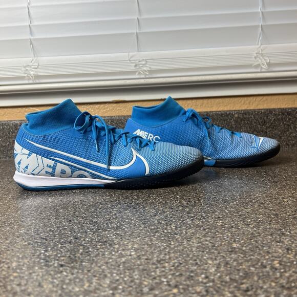 NIKE MERCURIAL SUPERFLY 7 ACADEMY IC INDOOR SOCCER MEN\'S SIZE 12 BLUE AT7979-414 main image 4
